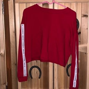 Red cropped NYC 1982 sweatshirt
